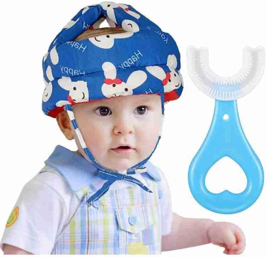 Baby Safety Helmet With Free U shaped baby toothbrush